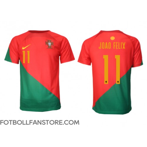 Portugal Joao Felix #11 Hemma matchtröja VM 2022 Kortärmad Billigt
